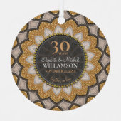 金ゴールドグリッターひまわりジオマンダラ記念日 メタルオーナメント (正面)