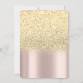 金ゴールドグリッターひまわり花、バラ金ゴールドキンセアニェラ 招待状 (裏面)