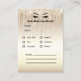 金ゴールドグリッターまつ毛クライアントの相談 名刺