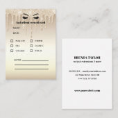 金ゴールドグリッターまつ毛クライアントの相談 名刺 (正面/裏面)