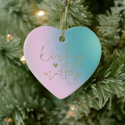 金ゴールドグリッターやさしさ問題絞り染め セラミックオーナメント (ツリー)