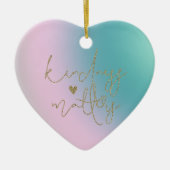 金ゴールドグリッターやさしさ問題絞り染め セラミックオーナメント (正面)