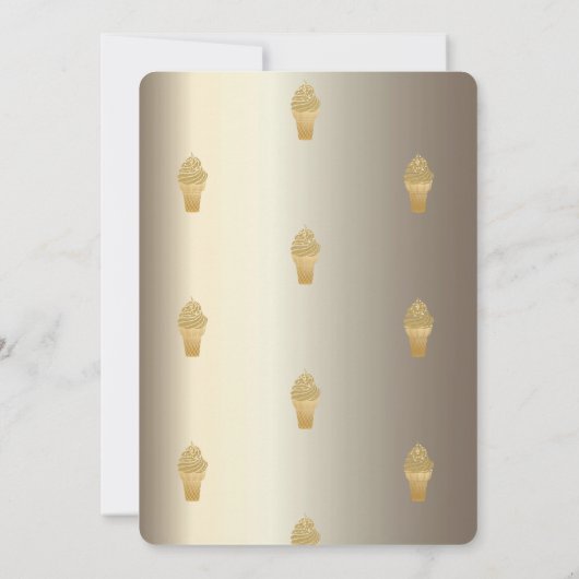 金ゴールドグリッターアイスクリームオベビーサマーベビーシャワー 招待状 (裏面)