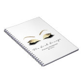 金ゴールドグリッターアイズメイク美しいホワイトネーム ノートブック (右側)