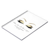 金ゴールドグリッターアイズメイク美しいホワイトネーム ノートブック (左側)