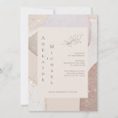 金ゴールドグリッターアイボリーアゲート結婚式招待状 招待状 (正面)