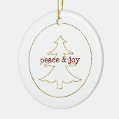 金ゴールドグリッターアウトラインのクリスマスツリー セラミックオーナメント (左)