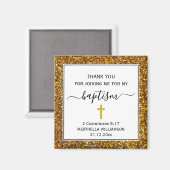 金ゴールドグリッターアダルトバプテスマありがとう マグネット (正面/裏面)