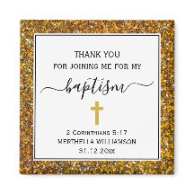 金ゴールドグリッターアダルトバプテスマありがとう