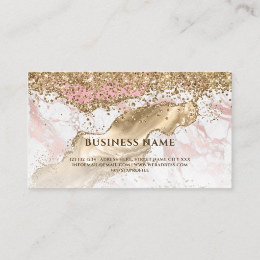 金ゴールドグリッターアモダンゲエレガントートメイクヘアシック 名刺 (裏面)