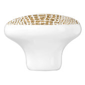 金ゴールドグリッターアリゲータープリント セラミックノブ (側面)