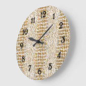 金ゴールドグリッターアリゲータープリント ラージ壁時計 (傾斜)