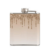 金ゴールドグリッターアンドスパークルラグジュアリーモノグラム フラスク (裏面)