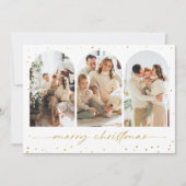 金ゴールドグリッターアーチクリスマスフォトグリーティングカード 招待状 (正面)