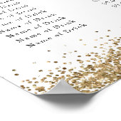 金ゴールドグリッターイベントパーティードリンク価格バー標識 ポスター (角)