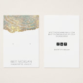 金ゴールドグリッターイヤリングジュエリー表示カード (正面&裏面)