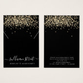 金ゴールドグリッターイヤリングネックレスディスプレイカード (正面&裏面)