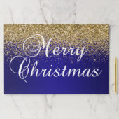 金ゴールドグリッターインディゴブルーグラデーションメリークリスマス ペーパーパッド (インサイチュ)
