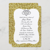 金ゴールドグリッターインフィニティハートブライダルシャワー招待状 招待状 (正面/裏面)