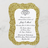 金ゴールドグリッターインフィニティハートリハーサルディナー 招待状 (正面/裏面)