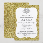 金ゴールドグリッターインフィニティハートリハーサルディナー 招待状 (正面/裏面)