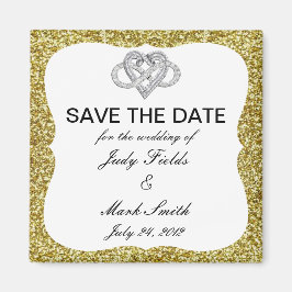 金ゴールドグリッターインフィニティハート日付磁石の保存 マグネット