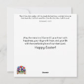 金ゴールドグリッターイースターエッグとマウスピンクフローラ シーズンカード (裏面)