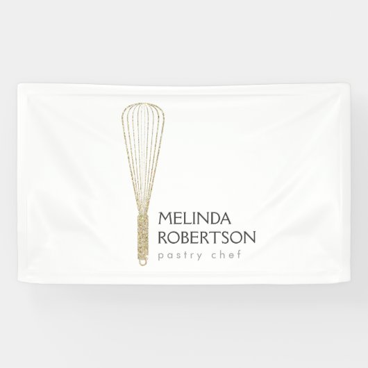 金ゴールドグリッターウィスクベーカリーバナー 横断幕 (横)