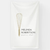 金ゴールドグリッターウィスクベーカリー垂直バナー 横断幕 (縦)