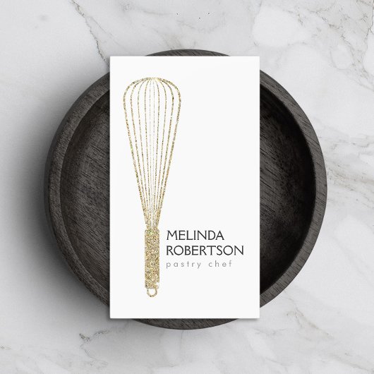 金ゴールドグリッターウィスクベーカリー 名刺