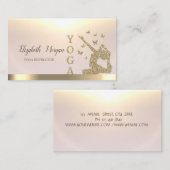 金ゴールドグリッターウィメンシルエットヨガインストラクター 名刺 (正面/裏面)