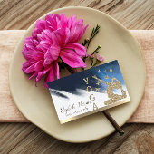 金ゴールドグリッターウィメンシルエット，ヨガブラシストローク 名刺