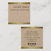 金ゴールドグリッターエッジスクエアビジネスカード スクエア名刺 (正面/裏面)