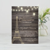 金ゴールドグリッターエッフェルタワー、ウッドキンセニェラ 招待状 (スタンド正面)