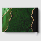 金ゴールドグリッターエメラルドグリーン結婚アゲートの金箔 ゲストブック (裏面)