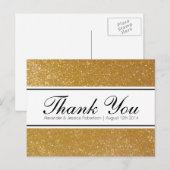 金ゴールドグリッターエレガントなウェディングユー感謝していポストカード ポストカード (正面/裏面)