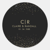 金ゴールドグリッターエレガントウェディング ラウンドシール (正面)