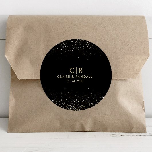 金ゴールドグリッターエレガントウェディング ラウンドシール