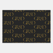 金ゴールドグリッターエレガントスクリプトの卒業 ラッピングペーパーシート (正面)