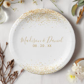 金ゴールドグリッターエレガントパーソナライズされた結婚紙吹雪 ペーパープレート