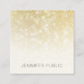 金ゴールドグリッターエレガントプロフェッショナルテンプレート スクエア名刺 (正面)