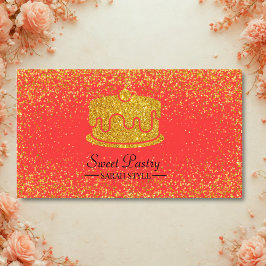 金ゴールドグリッターエレガントペストリーベーカリー 名刺