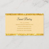 金ゴールドグリッターエレガントペストリーベーカリー 名刺 (裏面)