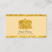金ゴールドグリッターエレガントペストリーベーカリー 名刺 (正面)