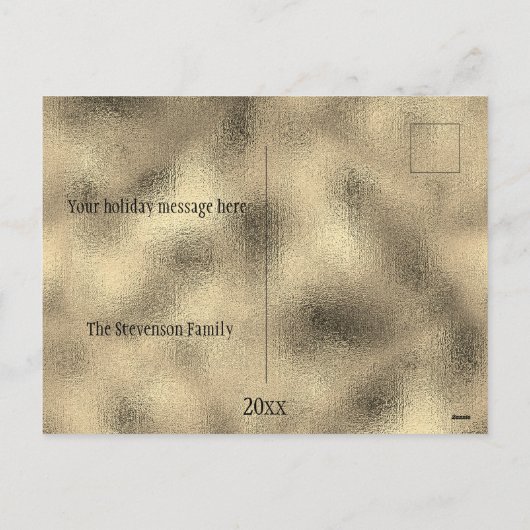 金ゴールドグリッターエレガントメリークリスマス予算 シーズンポストカード (裏面)