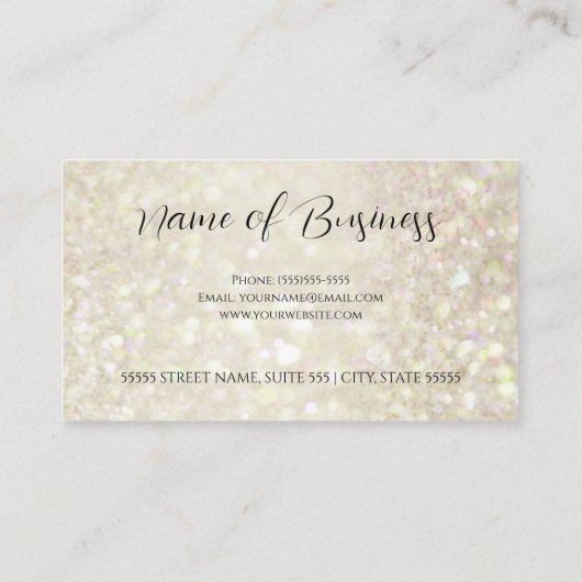 金ゴールドグリッターエレガント美容師メイクアップ 名刺 (裏面)