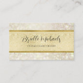 金ゴールドグリッターエレガント美容師メイクアップ 名刺 (正面)