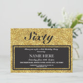 金ゴールドグリッターエレガント誕生日Any Age招待状 招待状 (スタンド正面)
