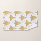 金ゴールドグリッターエレガント&白大理石クリスマスツリー バスタオルセット (ハンドタオル)