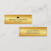 金ゴールドグリッターエンボスシニア卒業ネームカード コーリングカード (正面/裏面)